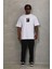 Erkek Baskılı Bisiklet Yaka T-Shirt 20/1 Penye - Beyaz 4