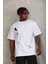 Erkek Baskılı Bisiklet Yaka T-Shirt 20/1 Penye - Beyaz 3