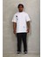Erkek Baskılı Bisiklet Yaka T-Shirt 20/1 Penye - Beyaz 4