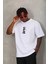 Erkek Baskılı Bisiklet Yaka T-Shirt 20/1 Penye - Beyaz 1