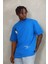 Erkek Baskılı Bisiklet Yaka T-Shirt 20/1 Penye - Mavi 1