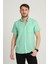 Erkek Regular Fit Cepli Klasik Düğmeli Yaka Kısa Kollu %100 Keten Gömlek 2518 1