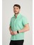 Erkek Regular Fit Cepli Klasik Düğmeli Yaka Kısa Kollu %100 Keten Gömlek 2518 2