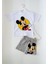 Erkek Çocuk Mickey Baskılı Ekru T-Shirt Şort Takım 2