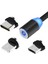 Yuvarlak Manyetik Kablo Fişi 8 Pin Tip C Mikro USB C Fişler Hızlı Şarj Telefon Mıknatıs Şarj Fişi iPhone 1 M Hat Şarj (Yurt Dışından) 1