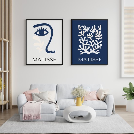 Pry Design 2'li Set Matisse Mavinin Güzelliği Duvar Tablosu Fiyatı