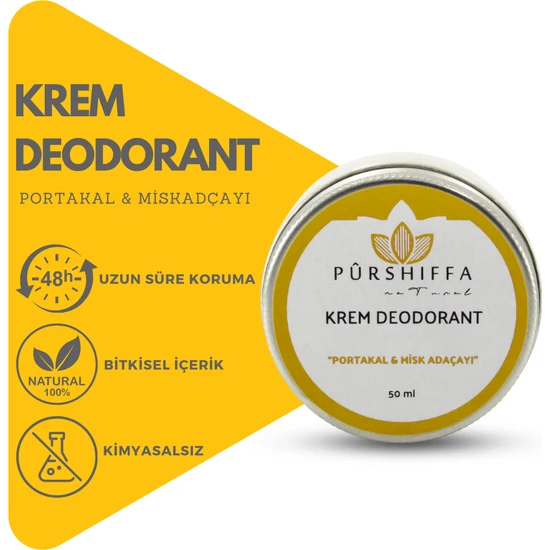 Pürshiffa Krem Deodorant (Portakal & Misk Adaçayı) 50 ml