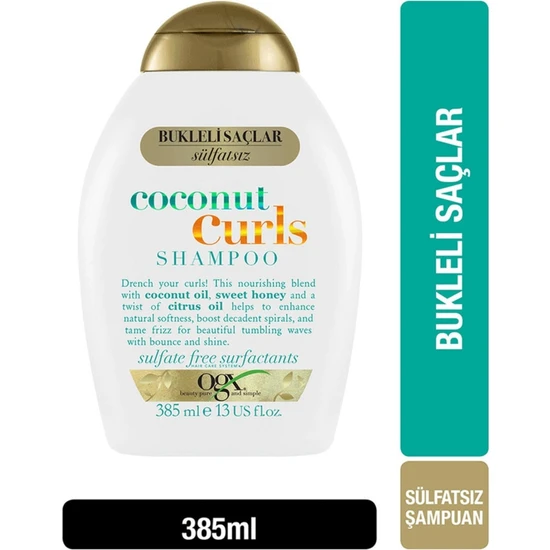 Ogx Danışman Bukleli Saçlar Için Nemlendirici Coconut Curls Sülfatsız Şampuan 385 ml 7AE0B001