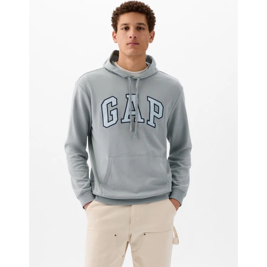 Gap Erkek Gri Gap Logo Fransız Havlu Kumaş Sweatshirt