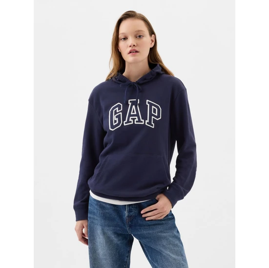 Gap Kadın Lacivert Gap Logo Fransız Havlu Kumaş Sweatshirt