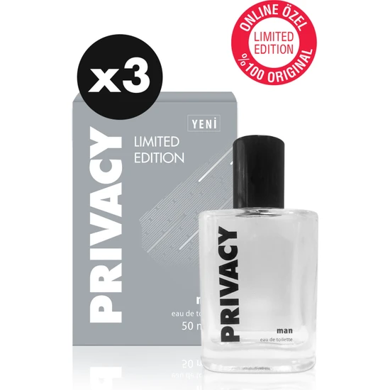 Privacy Men Limited Edition Edt Parfüm 3X50 ml Online Özel