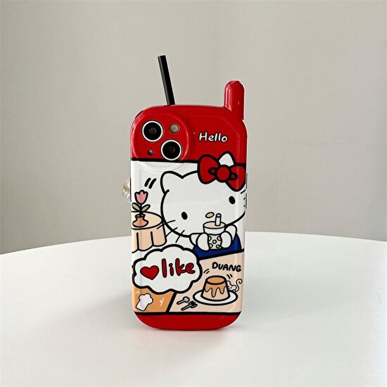 Pasty Kawaii Sanrioed Hello Kitty Damla Dayanıklı Sevimli Karikatür Anime Telefon Kılıfı Için IPHONE11/12/13 Pro Max Xr 7 8 Artı Oyuncaklar Kızlar Için (Yurt Dışından)