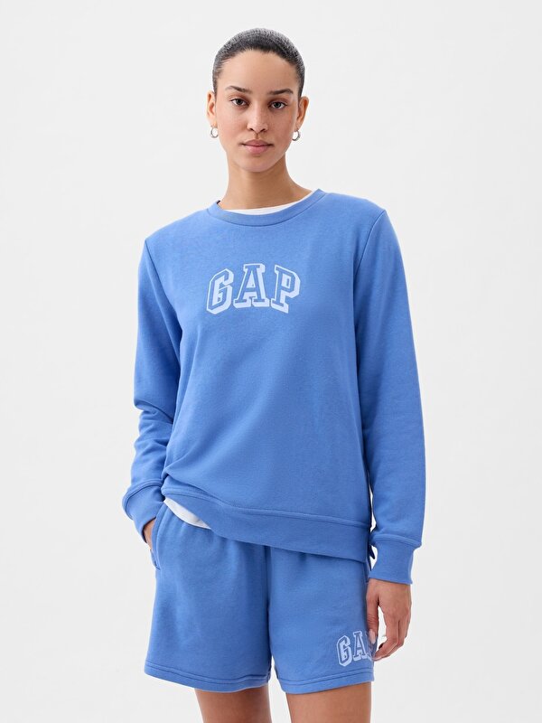 Gap Kadın Mavi Gap Logo Fransız Havlu Kumaş Sweatshirt