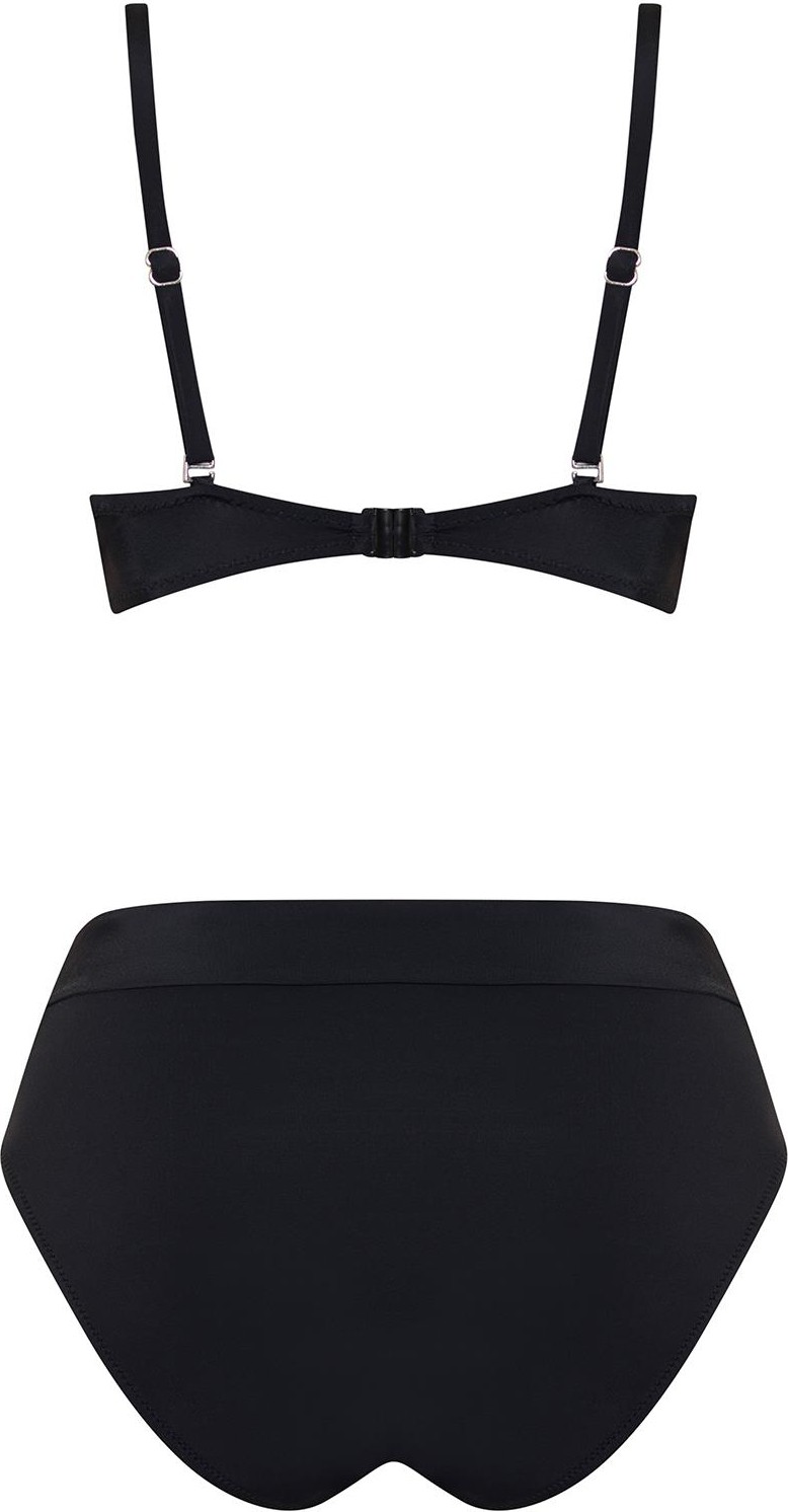 Sailor Moda Siyah Dönmeli Yüksek Bel Bikini Takım %80 Polyamide %20 Elastane Özel Tasarım görsel 3