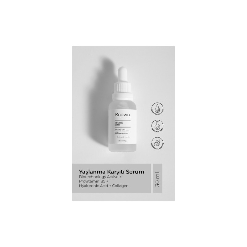 Known. Known Yaşlanma Karşıtı Serum 30 ml biotechnology Active+provitamin B5+hyaluronic Acid+collagen