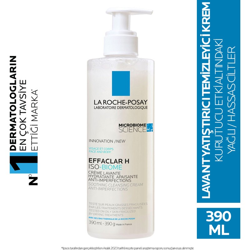 La Roche-Posay La Roche Posay effaclar H Isobiome Lavant Yatıştırıcı ve Temizleyici Krem 400 ml