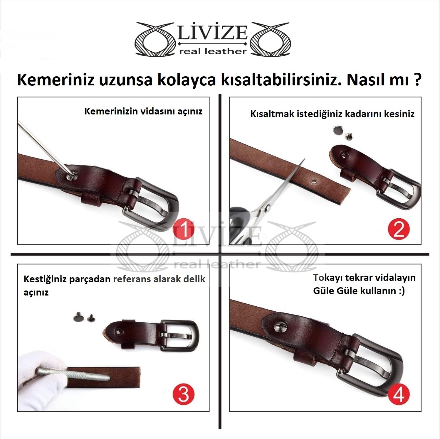 Livize Deri Kadın Kemeri 4 cm görsel 3