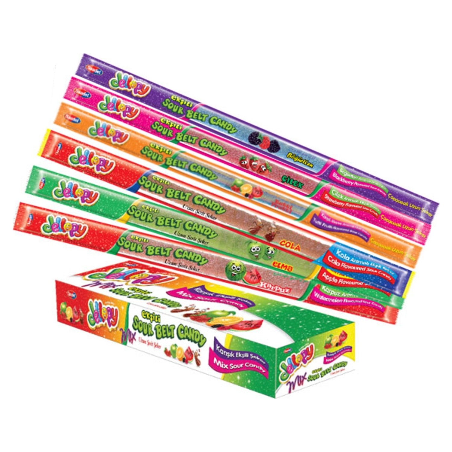 Saadet Jellopy Karışık Meyve Aromalı Ekşili Şerit Yumuşak Fiyatı