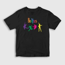 Presmono Unisex Çocuk Siyah Jump The Beatles T-Shirt