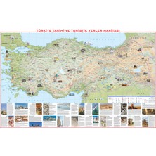 Gürbüz Yayınları Türkiye Tarihi ve Turistik Yerler Haritası 70 x 100 cm