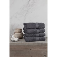 Tertio Rainbow %100 Pamuk Antrasit 4'lü El / Yüz Havlu Seti (4*50X90)