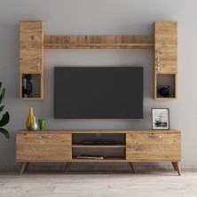 Tanmob Mega 180 Lik Kapaklı Raflı Tv Ünitesi Çam - TVU0202