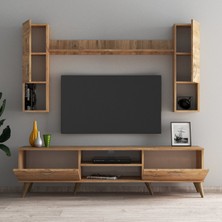 Tanmob Mega 180 Lik Kapaklı Raflı Tv Ünitesi Çam - TVU0202