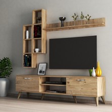 Tanmob Mega 180'li Kitaplıklı Raflı Tv Ünitesi Çam - TVU0302