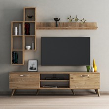 Tanmob Mega 180'li Kitaplıklı Raflı Tv Ünitesi Çam - TVU0302