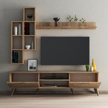 Tanmob Mega 180'li Kitaplıklı Raflı Tv Ünitesi Çam - TVU0302