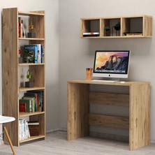 Tanmob Çalışma Masası Raflı Kitaplıklı Çam - CLM0302