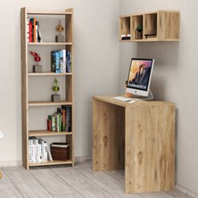 Tanmob Çalışma Masası Raflı Kitaplıklı Çam - CLM0302