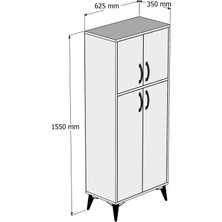 Tanmob Büyük Boy Çok Amaçlı Dolap Beyaz - MDL0101