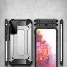 CoverZone Galaxy S21 Plus Kılıf Shockproof Slikon Zırh  Gri