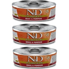 N&d Pumpkin Tahılsız 3 Adet Balkabağı Bıldırcın Yetişkin Yaş Mama 80 gr