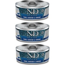 N&d Ocean Tahılsız 3 Adet Ton Sardalya Karides Yetişkin Yaş Mama 80 gr