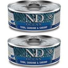 N&d Ocean Tahılsız 2 Adet Ton Sardalya Karides Yetişkin Yaş Mama 80 gr