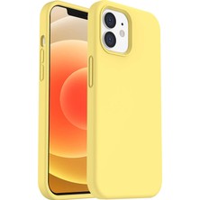 Bilişim Aksesuar Apple iPhone 12 Pro Kılıf Liquid Lansman Silikon Sarı