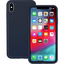 Bilişim Aksesuar Apple iPhone x Kılıf Liquid Lansman Silikon Lacivert