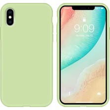 Bilişim Aksesuar Apple iPhone Xs Max Kılıf Liquid Lansman Silikon Fıstık Yeşili