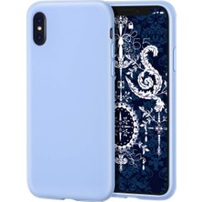 Bilişim Aksesuar Apple iPhone Xs Max Kılıf Liquid Lansman Silikon Açık Mavi