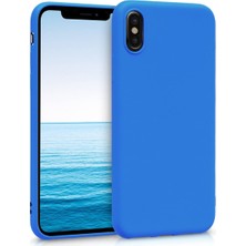 Bilişim Aksesuar Apple iPhone Xs Max Kılıf Liquid Lansman Silikon Mavi