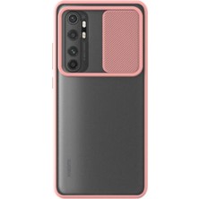 KZY Xiaomi Mi Note 10 Lite Kapak Lensi Açılır Kapanır Kamera Korumalı Silikon Kılıf Pudra