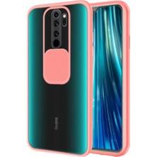 KZY Xiaomi Redmi Note 8 Pro Kapak Lensi Açılır Kapanır Kamera Korumalı Silikon Kılıf Pudra