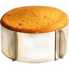 İntime Uvarlak Ayarlanabilir Pasta Kek Pandispanya Kalıbı 9Cm Cake Mold, Stainless Steel