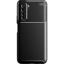 Tekno Grup Huawei P40 Lite 5g Kılıf Karbon Desenli Lux Silikon Siyah