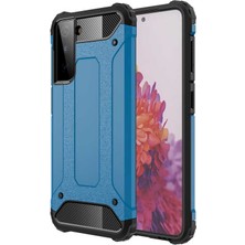 kilifone - Samsung Galaxy S21 - Kılıf Çift Katman Zırh Tank Crash Military Kapak - Mavi - T16042