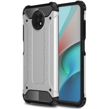 noktaks - Xiaomi Redmi Note 9T - Kılıf Çift Katman Zırh Tank Crash Military Kapak - Gri - T16129