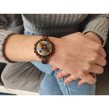 Tomars Renkli Kilim Motif Işlemeli Kanaviçe Bileklik