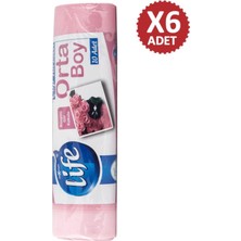 Life Gül Kokulu, Büzgülü Çöp Poşeti Orta Boy 55*60 - 6 Rulo